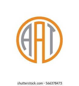 initial three letter logo circle grey orange