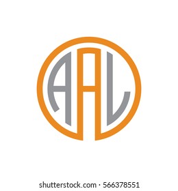 initial three letter logo circle grey orange