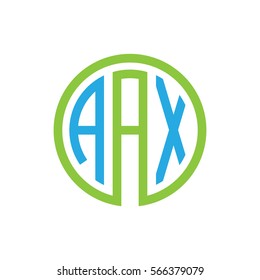 initial three letter logo circle blue green