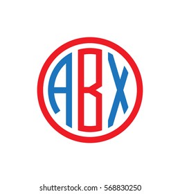 initial three letter logo circle red blue