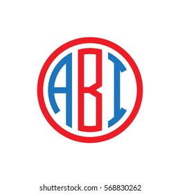 initial three letter logo circle red blue
