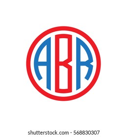 initial three letter logo circle red blue