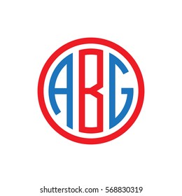 initial three letter logo circle red blue