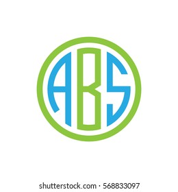 initial three letter logo circle blue green