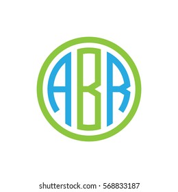 initial three letter logo circle blue green