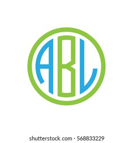 initial three letter logo circle blue green