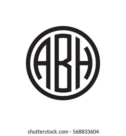 initial three letter logo circle black