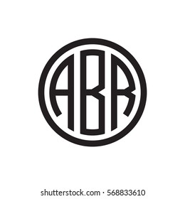 initial three letter logo circle black