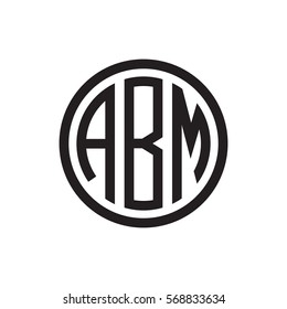 initial three letter logo circle black