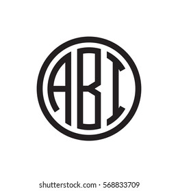 initial three letter logo circle black