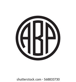 initial three letter logo circle black