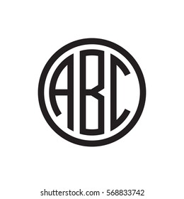 Initial Three Letter Logo Circle Black Stock Vector (Royalty Free ...