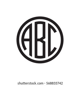 initial three letter logo circle black