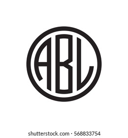 initial three letter logo circle black
