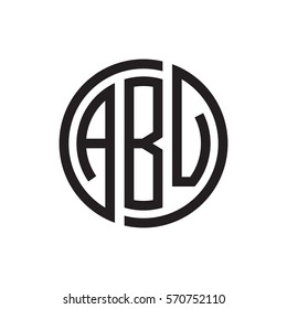 initial three letter logo circle black