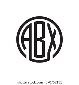 initial three letter logo circle black
