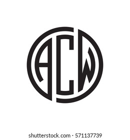initial three letter logo circle black
