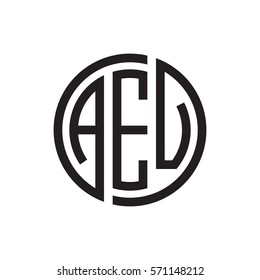 initial three letter logo circle black