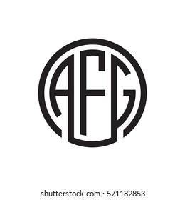 initial three letter logo circle black