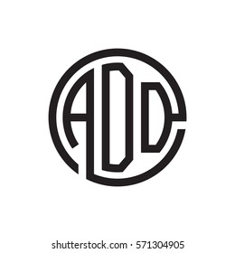 initial three letter logo circle black