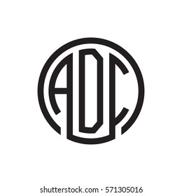 initial three letter logo circle black