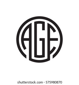 initial three letter logo circle black