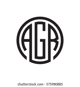 initial three letter logo circle black