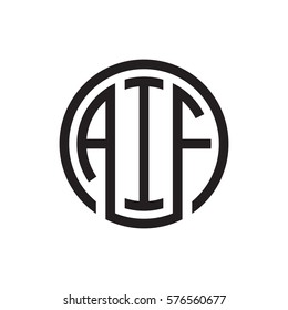 initial three letter logo circle black