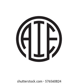 initial three letter logo circle black