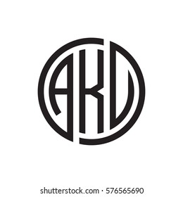 initial three letter logo circle black