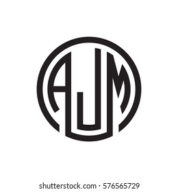 initial three letter logo circle black