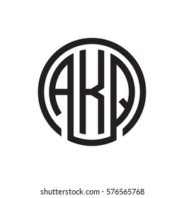 initial three letter logo circle black