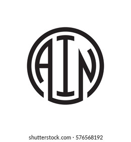 initial three letter logo circle black