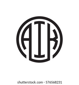 initial three letter logo circle black