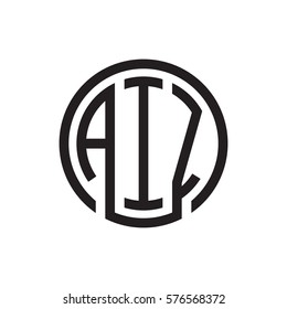 initial three letter logo circle black