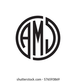 initial three letter logo circle black