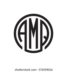 initial three letter logo circle black