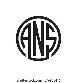 initial three letter logo circle black
