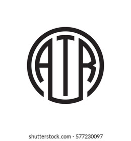 initial three letter logo circle black