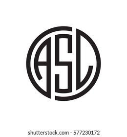 initial three letter logo circle black