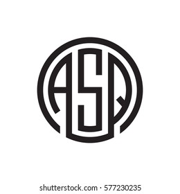 initial three letter logo circle black