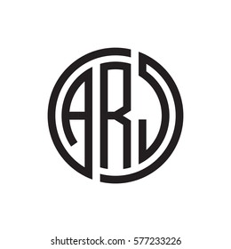 initial three letter logo circle black