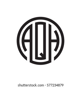 initial three letter logo circle black