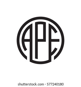 initial three letter logo circle black