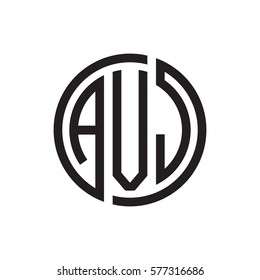 initial three letter logo circle black