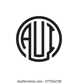 initial three letter logo circle black