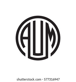 initial three letter logo circle black