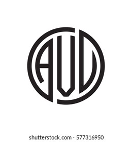 initial three letter logo circle black