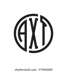 initial three letter logo circle black