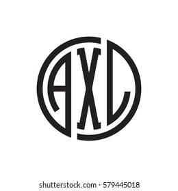 initial three letter logo circle black